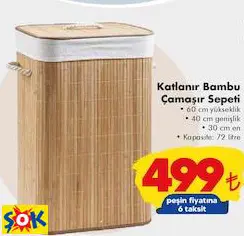 KATLANIR BAMBU ÇAMAŞIR SEPETİ